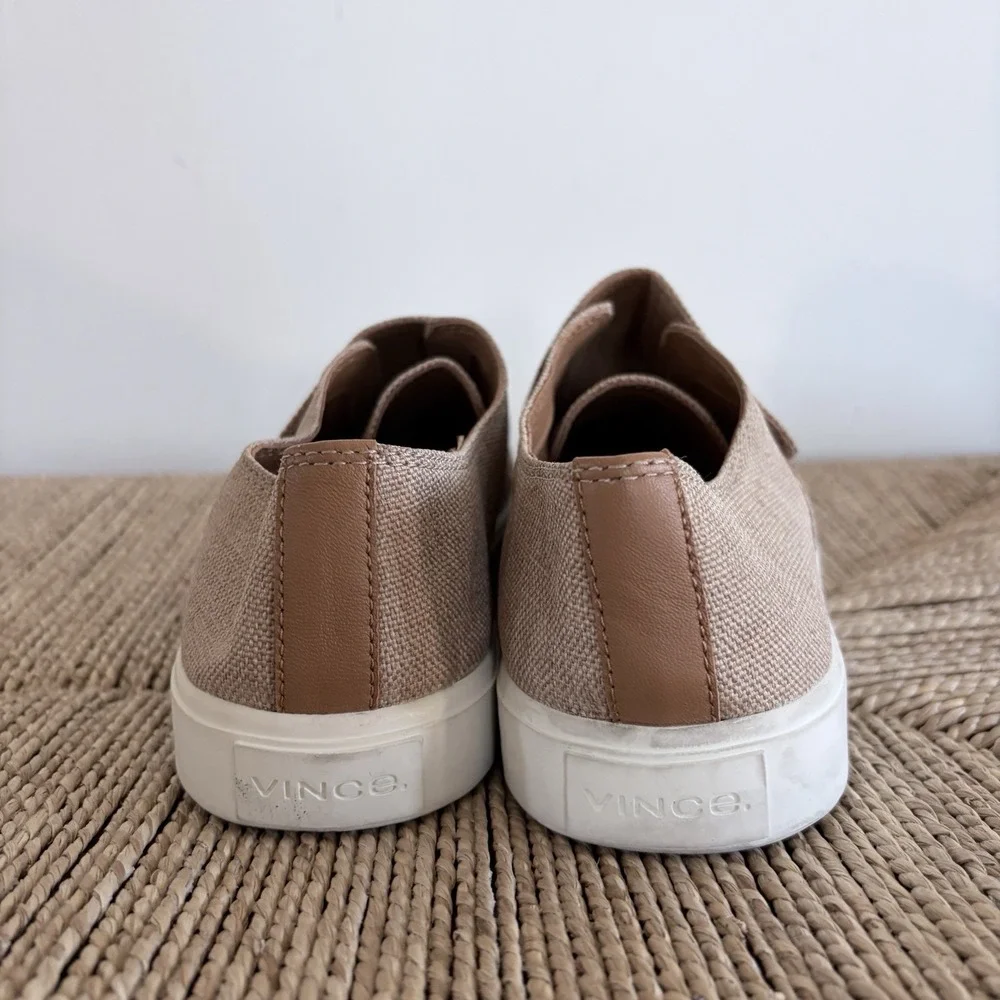 Women's Vince Blair Sz 10M EU40 Tan Burlap Rip Strap Sneaker Shoe MRP$175